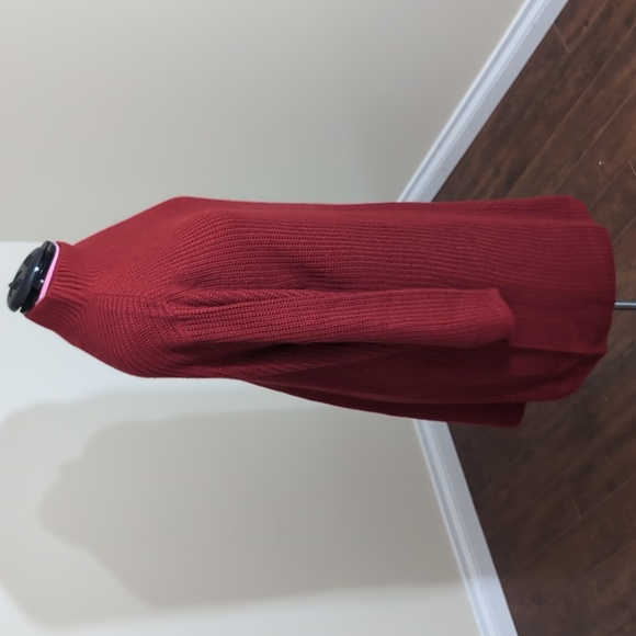 Joe Fresh| NWT Red Long Sleeve Mock Neck Midi Knit Sweater Dress - Picture 2 of 13